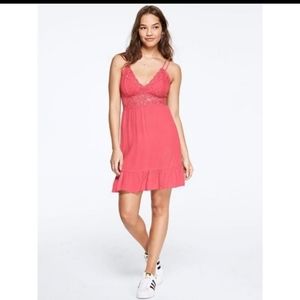 PINK Victoria's Secret crochet lace strappy cutout dress. Crisscross at back. V-